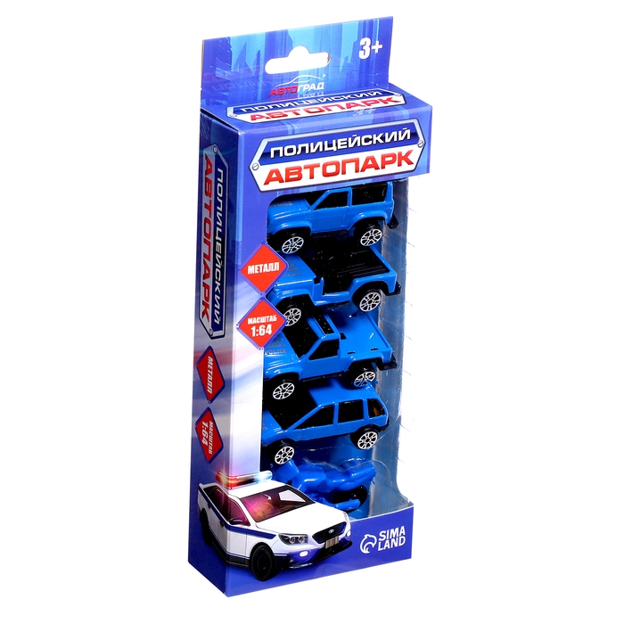 Набор металлических машин «Полиция», 5 штук, масштаб 1:64 Набор металлических машин «Полиция», 5 штук, масштаб 1:64