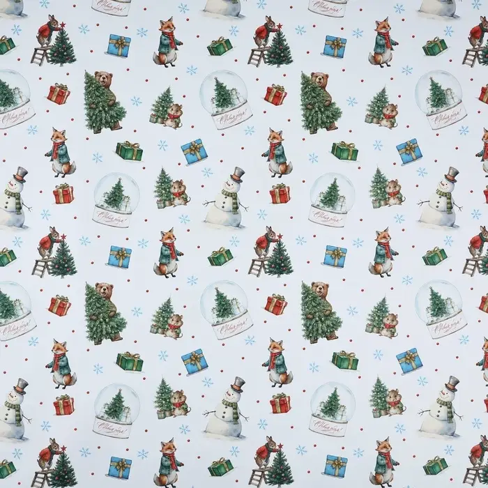 Упаковочная бумага на новый год крафтовая &laquo;Новогоднее настроение&raquo;, 70&times;100 см