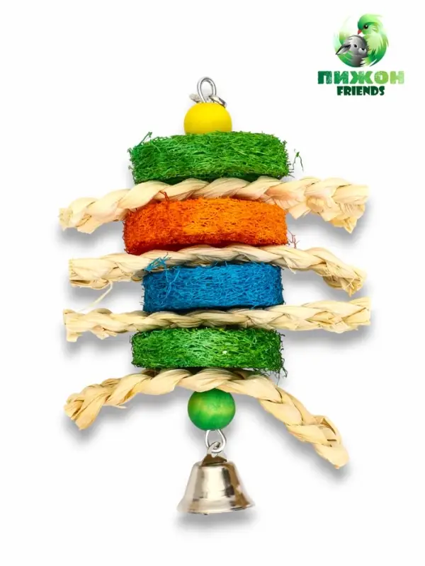 Игрушка для попугая "Сэндвич", 17 х 10 см, микс цветов