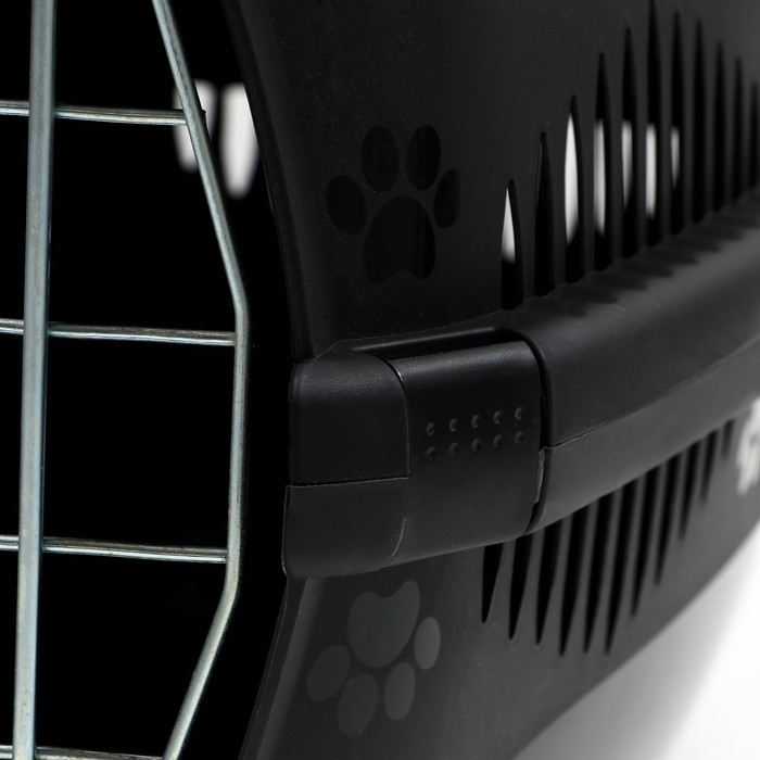 Переноска для животных до 12 кг  Переноска для животных до 12 кг "Пижон" 49х33х32см, металлическая дверь,  черная