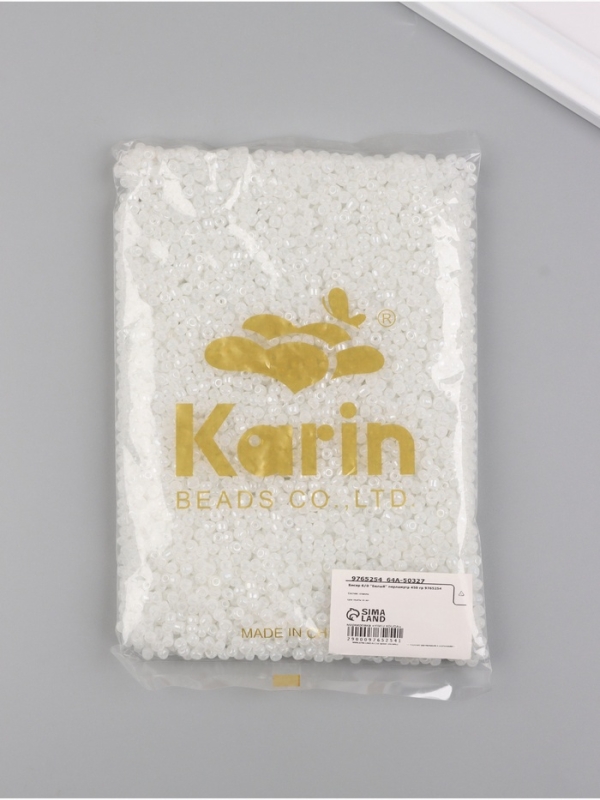 Бисер стекло 6/0  Бисер стекло 6/0 "Белый" перламутр 450 гр