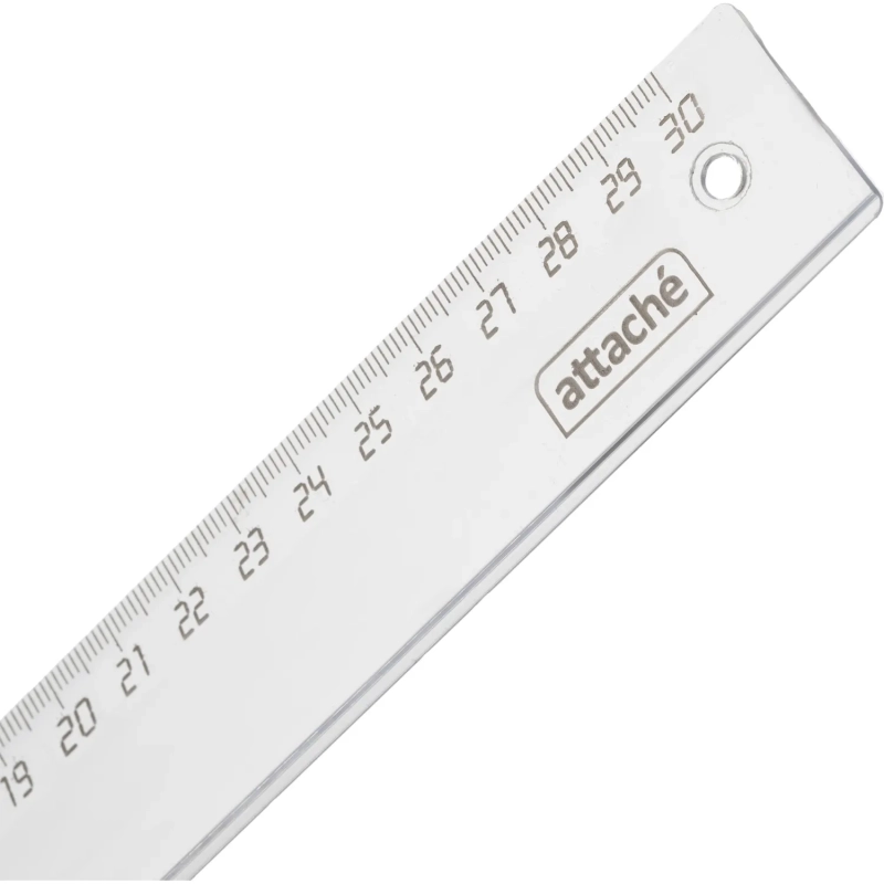 Линейка 30см Attache пластик прозрачный цвет