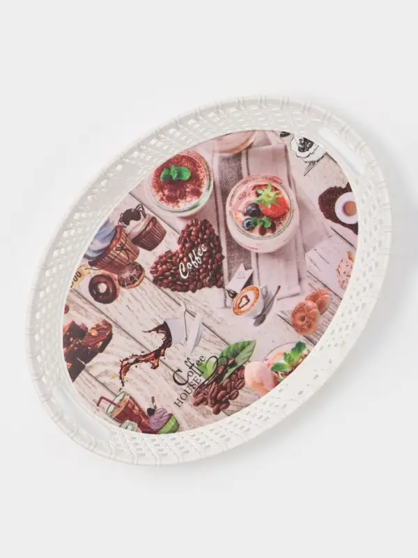 Поднос овальный Доляна &laquo;Пастораль&raquo;, 39&times;29&times;3.5 см, цвет МИКС