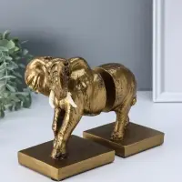 Держатели для книг полистоун "Слон" набор 2 шт 12х21х18 см