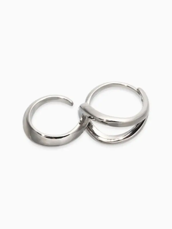 Кольцо металл на два пальца "Узел", цвет серебро, безразмерное