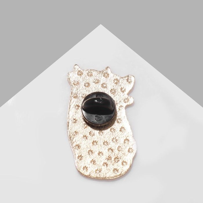 Значок «Коты» инь-ян, цвет чёрно-белый в золоте Значок «Коты» инь-ян, цвет чёрно-белый в золоте