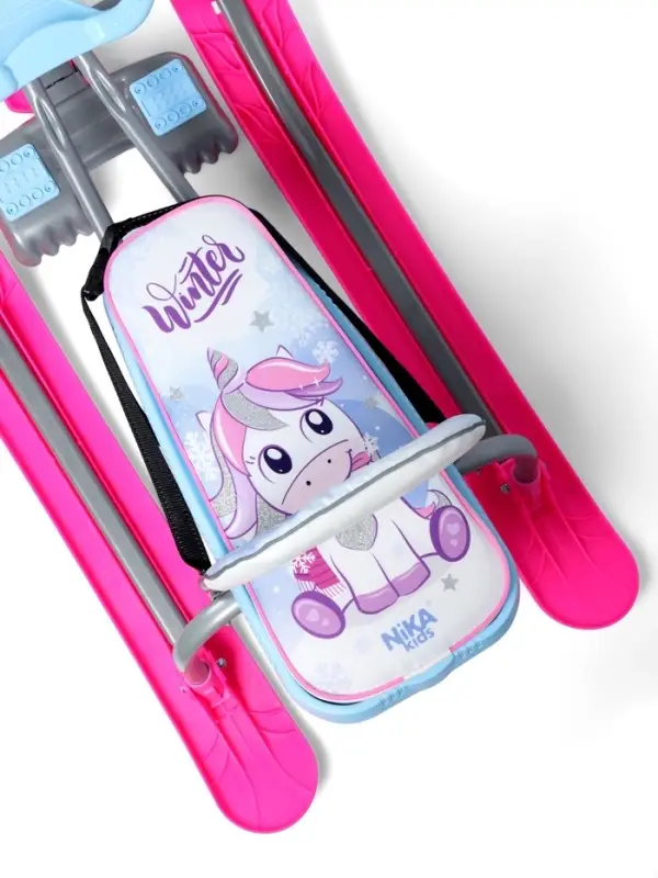 Снегокат &laquo;Тимка спорт 4-1&raquo; Единорог, со спинкой, голубой, розовый, ТС4-1 М/ЕР Nika Kids