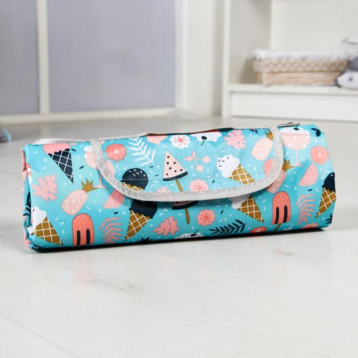 Игровой коврик-сумка для детей «Мороженое», размер 140х140x0,5 см, Крошка Я Игровой коврик-сумка для детей «Мороженое», размер 140х140x0,5 см, Крошка Я