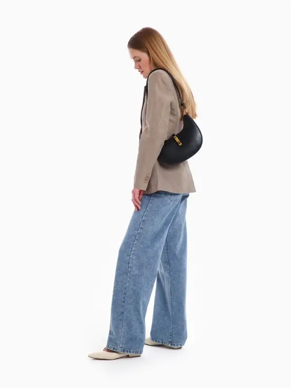 Сумка женская багет TEXTURA на молнии, 24&times;6&times;14 см, чёрная