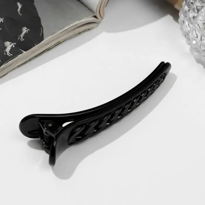 Зажим для волос "Вивьен" звенья, 9 см, чёрный