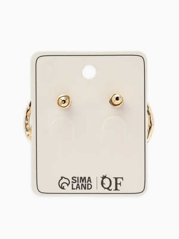 Серьги с жемчугом &laquo;Бусина&raquo;, двойной круг, цвет золото