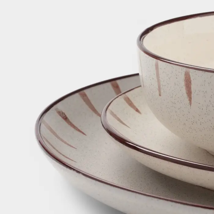 Тарелки Доляна &laquo;Скандинавия&raquo;, d=27 см, набор 2 шт., керамика, бежевые