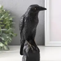 Фигура «Ворон на камне», 15.5×5.5×10 см, чёрная