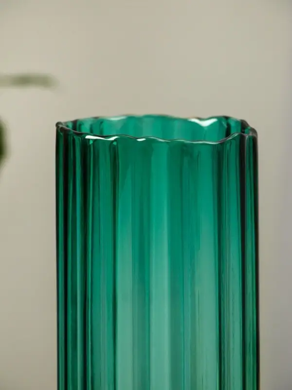 Ваза стекло настольная  Ваза стекло настольная "Верена" 25,5х10 см, зелёный