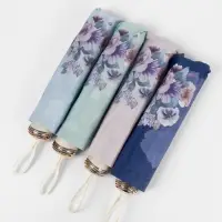 Зонт механический &laquo;Фиалки&raquo;, эпонж, 4 сложения, 8 спиц, R=47/55 см, d=94 см, МИКС