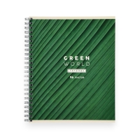 Тетрадь А5, 96 листов на спирали «Green World» уф лак