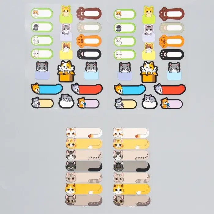 Термобирки для одежды. Набор именных термонаклеек для маркировки детских вещей &laquo;Забавные котики&raquo;, 52 шт.