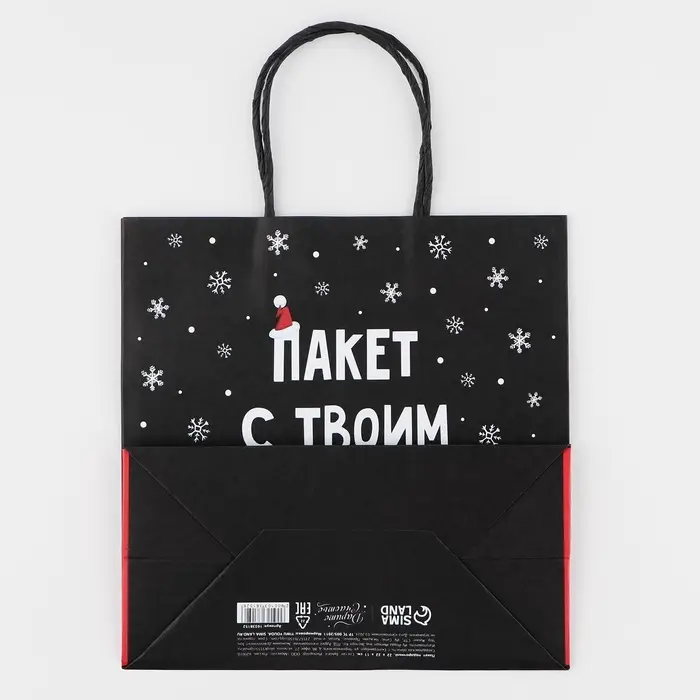 Пакет подарочный новогодний &laquo;Твой подарок&raquo;, 22&times;22&times;11 см