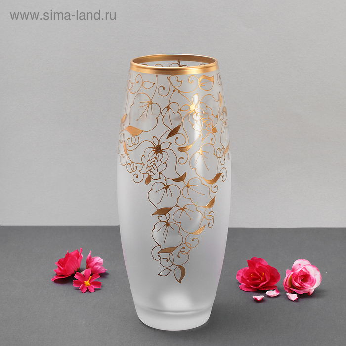 Ваза Ваза "Золотинка" прозрачная 8х11х26 см