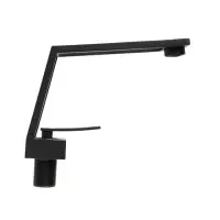 Смеситель для раковины ZEIN Z3884, однорычажный, интерьерный, высота 15 см, латунь, черный