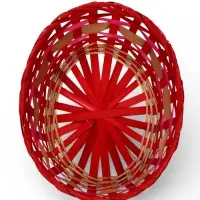 Корзина плетеная 25 х 20 х 10 см, без ручек розовый с сердечками