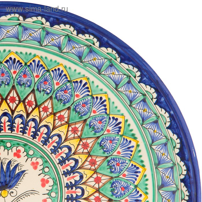 Ляган Риштанская Керамика  Ляган Риштанская Керамика "Узоры", 36 см, синий