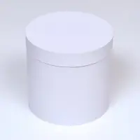 Коробка подарочная круглая, шляпная, белая, 23&times;23 см