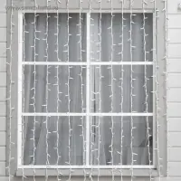 Гирлянда &laquo;Занавес&raquo; 2&times;3 м, IP65, УМС, белая нить каучук, 600 LED, свечение синее, 220 В