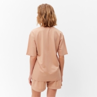 Костюм женский (футболка, шорты) MINAKU: Casual collection цвет песочный, размер 42