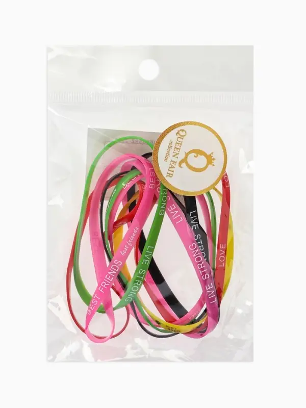 Силиконовый браслет &laquo;Андеграунд&raquo;, набор 10 шт. цвет МИКС