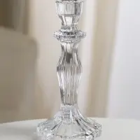 Стеклянный подсвечник на 1 свечу &laquo;Бутон на ножке&raquo;, прозрачный, d=2.2 см, 10&times;10&times;20 см