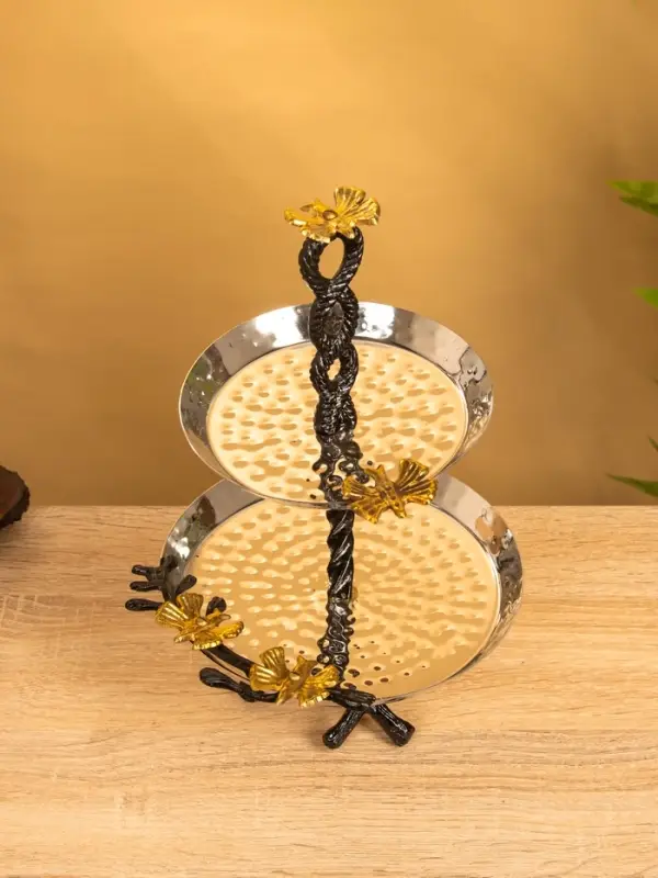 Фруктовница 2-ярусная Фруктовница 2-ярусная "Крю" 18х18х30 см, нержавеющая сталь