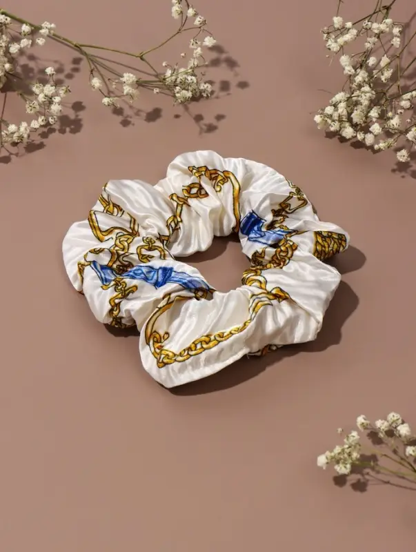 Резинка для волос QF &laquo;Орбита&raquo;, жатка звенья, 12 см, белая