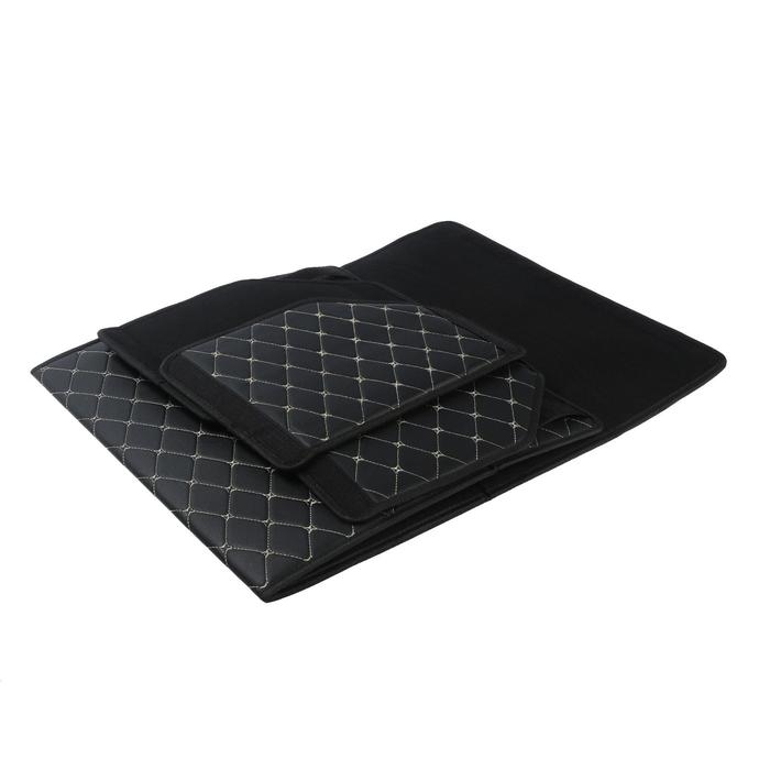 Органайзер саквояж в багажник автомобиля, 55×32×30 см, экокожа, черный с белой строчкой Органайзер саквояж в багажник автомобиля, 55×32×30 см, экокожа, черный с белой строчкой