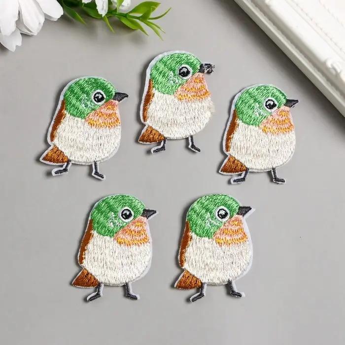 Декор для творчества текстиль вышивка Декор для творчества текстиль вышивка "Пташка" 5х3,6 см