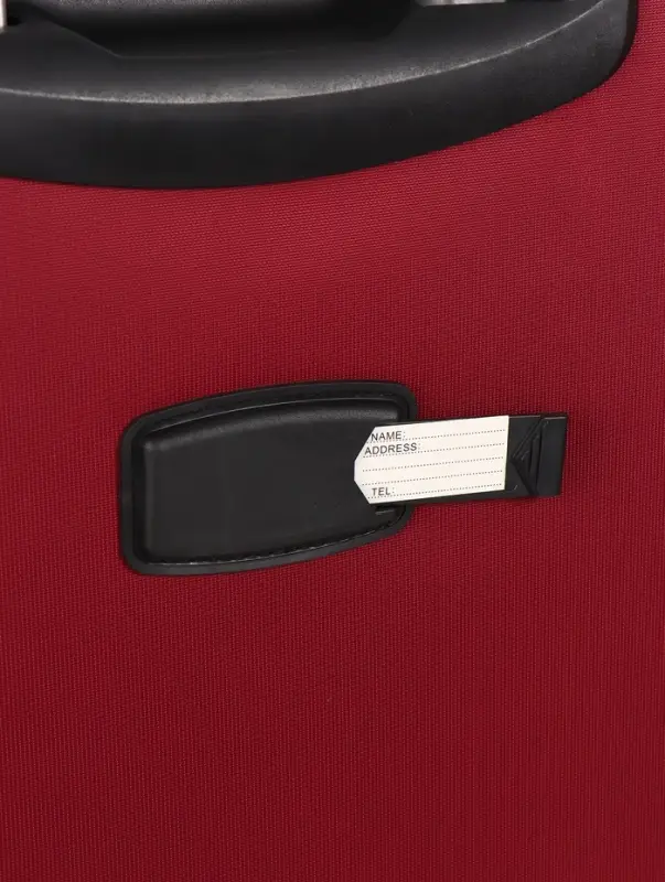 Чемодан 20",Текст,36*25*58,отд на молнии,1 нар/карм, увелич,код замок,4 колеса, красный