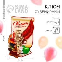 Ключ сувенирный на выпускной «Ключ к знаниям», металл, 2×4.8 см