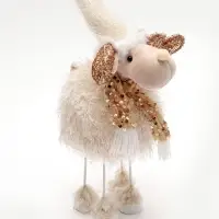Игрушка новогодняя &laquo;Лосик в бежевой шубке-травке&raquo;, 22&times;18&times;42 см