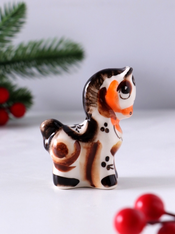 Сувенир Конь Буян, 7,5х6х3 см, гжель, цвет Сувенир Конь Буян, 7,5х6х3 см, гжель, цвет