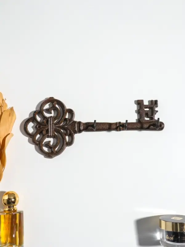 Крючки настенные &laquo;Ажурный ключ&raquo;, ключница декоративная, чугун, 27.2&times;12&times;3.5 см