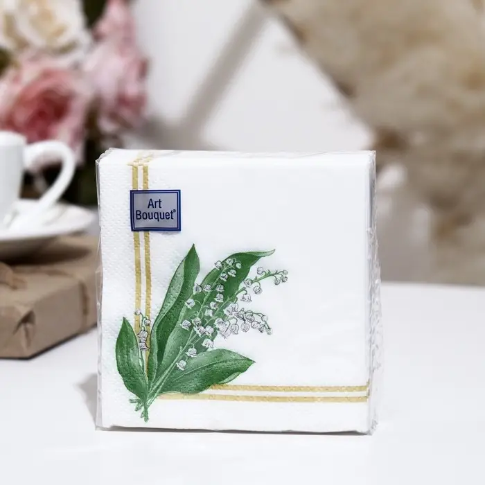 Салфетки бумажные Art Bouquet «Ландыши», 20 x 20, 2 слоя Салфетки бумажные Art Bouquet «Ландыши», 20 x 20, 2 слоя
