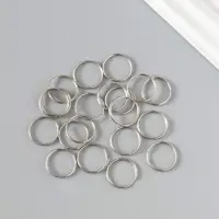 Кольцо для брелока, d=14 мм, 20 шт., цвет серебряный