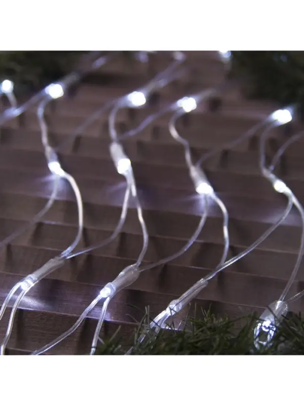 Гирлянда &laquo;Сеть&raquo; 2&times;1.5 м, IP44, УМС, прозрачная нить, 192 LED, свечение белое, 220 В