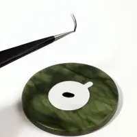 Камень под клей для наращивания ресниц, d=5 см, круглый, изумрудный