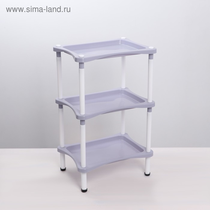 Этажерка напольная с полками 3-х секционная Krita, цвет сиреневый туман Этажерка напольная с полками 3-х секционная Krita, цвет сиреневый туман