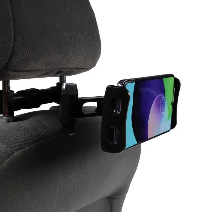 Держатель для телефона/планшета, на подголовник авто, телескопический, 11-21 см, чёрный