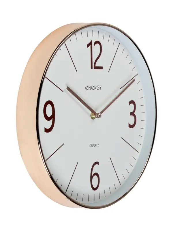 Часы настенные ENERGY ЕС-158, интерьерные, d-29.3 см, кварцевые, белые с золотым Часы настенные ENERGY ЕС-158, интерьерные, d-29.3 см, кварцевые, белые с золотым