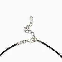 Кулон на шнурке &laquo;Трилистник&raquo;, цвет чернёное серебро на чёрном шнурке, 42 см