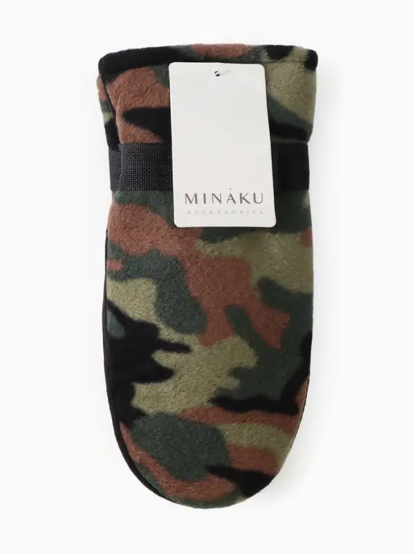 Варежки зимние мужские флисовые р-р 25 см цв.хаки