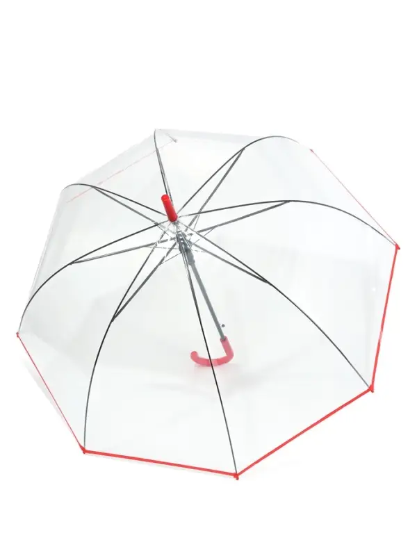 Зонт - трость полуавтоматический &laquo;Стиль&raquo;, 8 спиц, R=44/58 см, d=88 см, прозрачный, красный